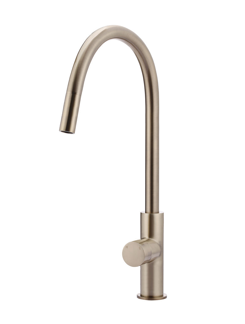 Meir Round Pinless Piccola Pull Out Kitchen Mixer Tap - Champagne