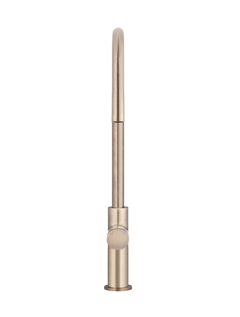 Meir Round Pinless Piccola Pull Out Kitchen Mixer Tap - Champagne