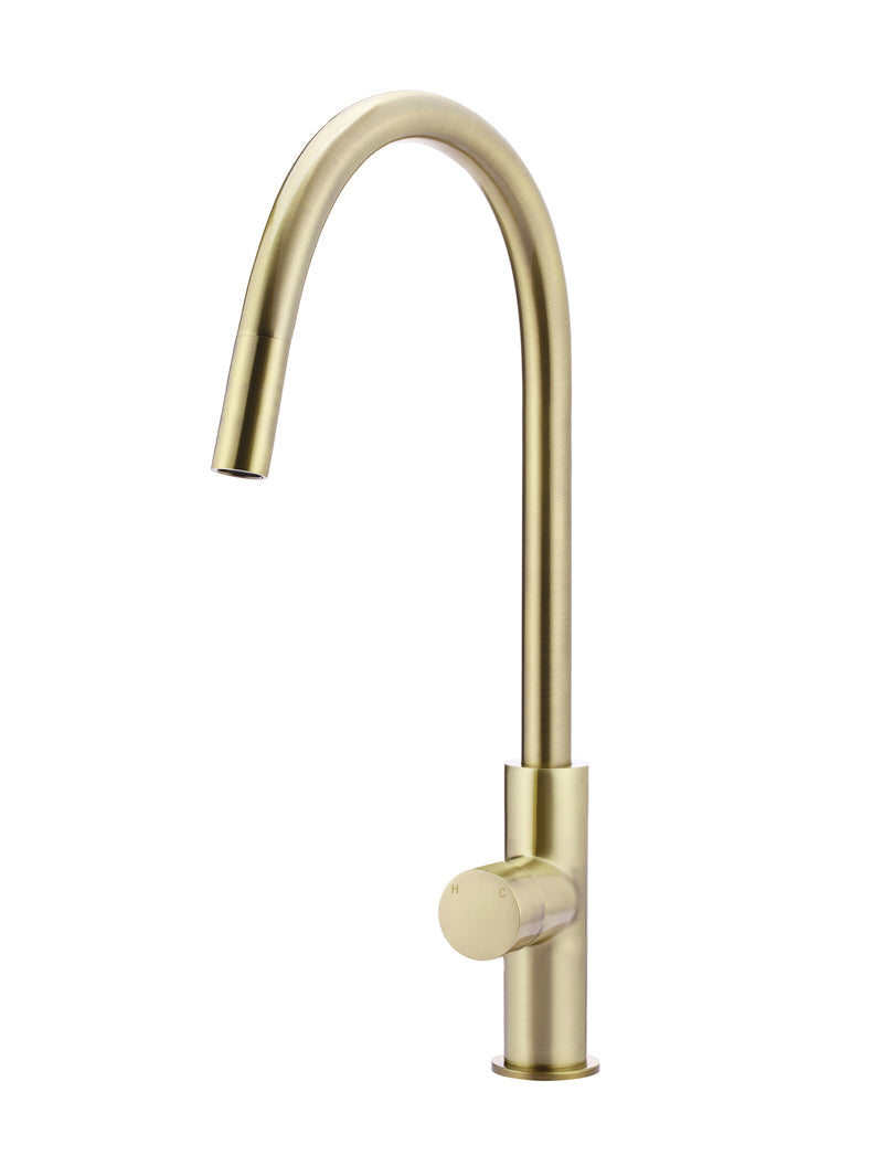 Meir Round Pinless Piccola Pull Out Kitchen Mixer Tap - PVD Tiger Bronze