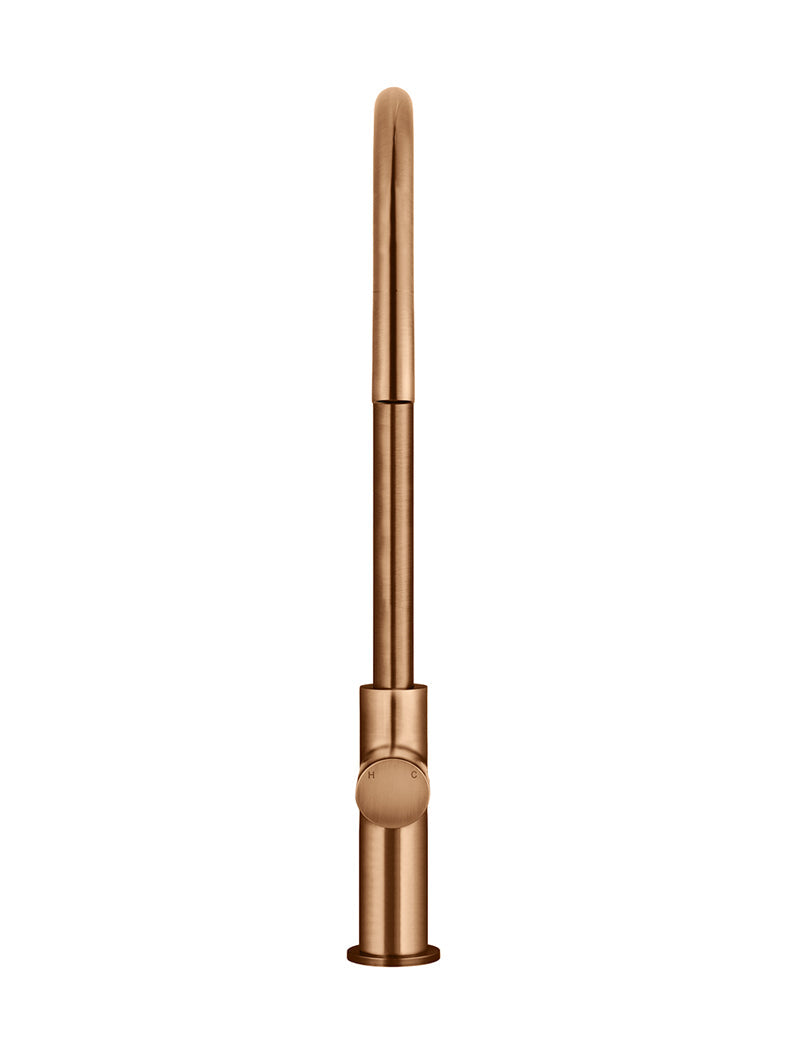Meir Round Pinless Piccola Pull Out Kitchen Mixer Tap - Lustre Bronze