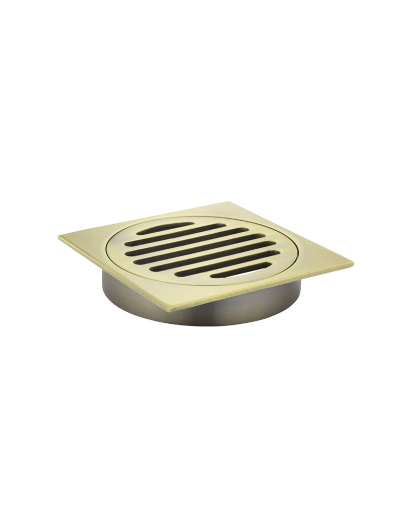 Meir Square Floor Grate Shower Drain 100mm outlet - Tiger Bronze