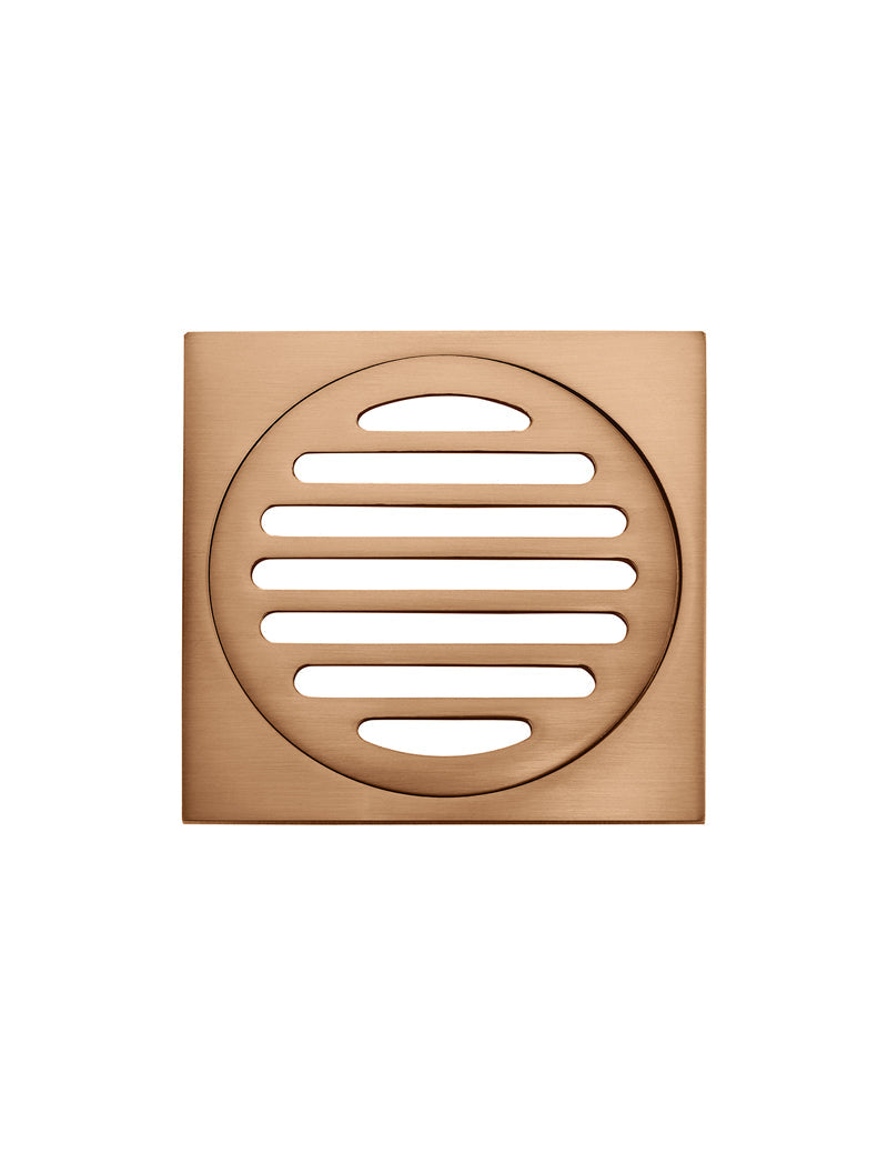 Meir Square Floor Grate Shower Drain 100mm outlet - Lustre Bronze