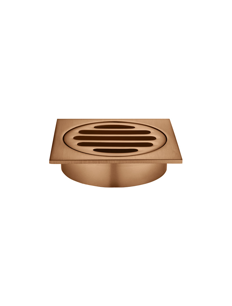 Meir Square Floor Grate Shower Drain 80mm outlet - Lustre Bronze