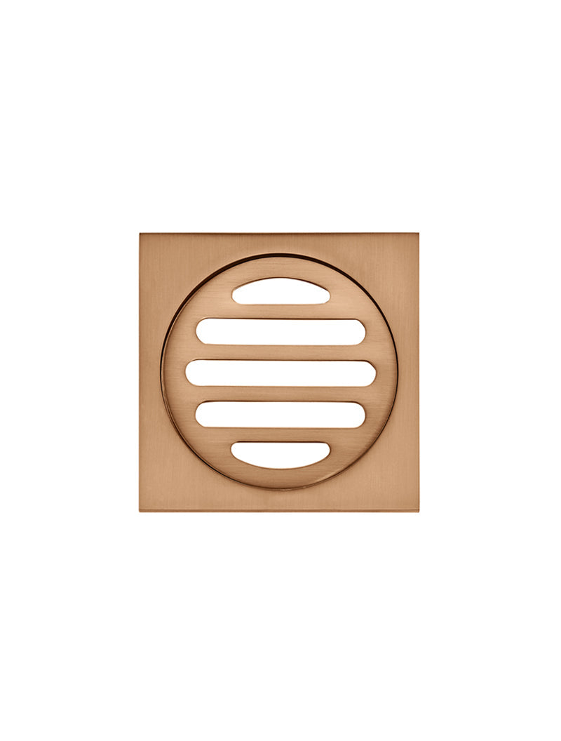Meir Square Floor Grate Shower Drain 80mm outlet - Lustre Bronze