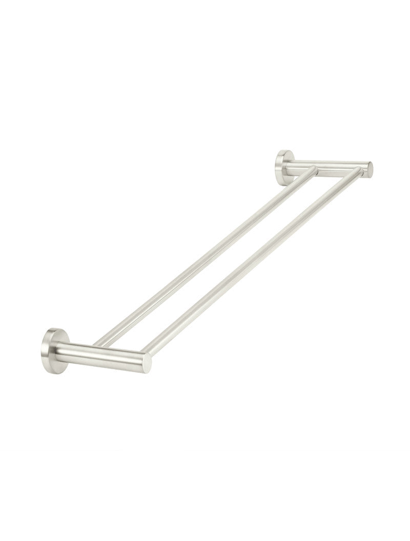 Meir Round Double Towel Rail 600mm - PVD Brushed Nickel