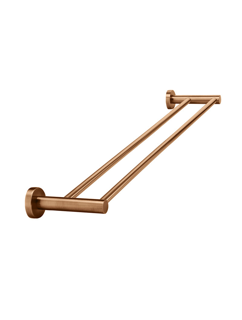 Meir Round Double Towel Rail 600mm - Lustre Bronze