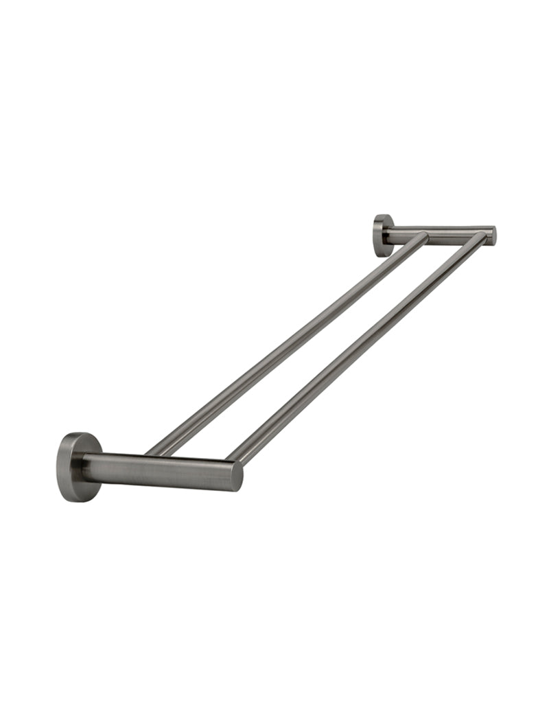 Meir Round Double Towel Rail 600mm - Shadow Gunmetal