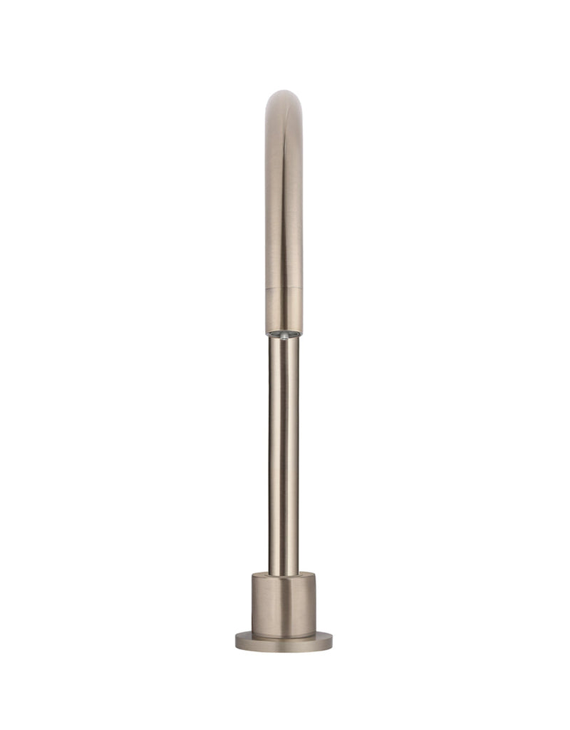 Round Gooseneck High-Rise Swivel Hob Spout - Champagne