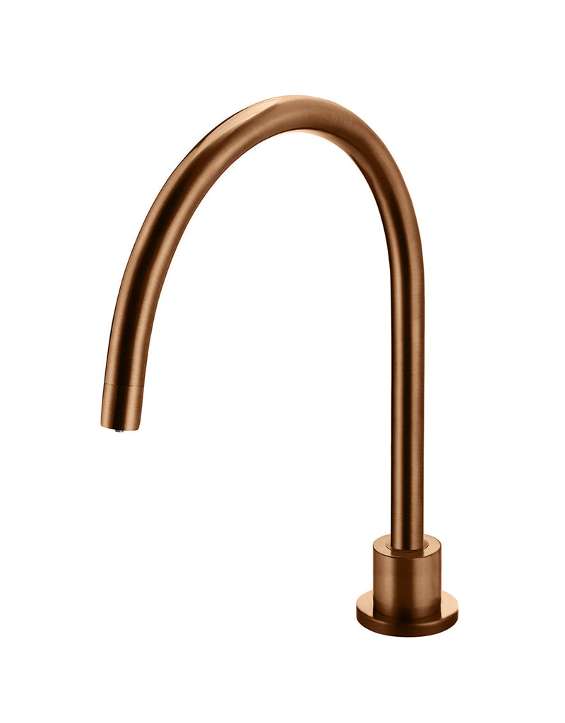 Meir Round Gooseneck High-Rise Swivel Hob Spout - Lustre Bronze
