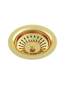 Meir Lavello Sink Strainer and Waste Plug Basket with Stopper - Brushed Bronze Gold