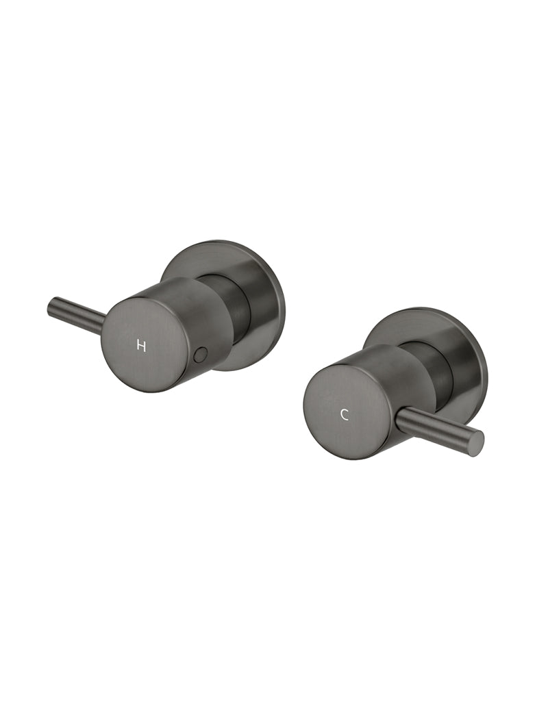 Meir Round Quarter Turn Wall Top Assemblies - Shadow Gunmetal