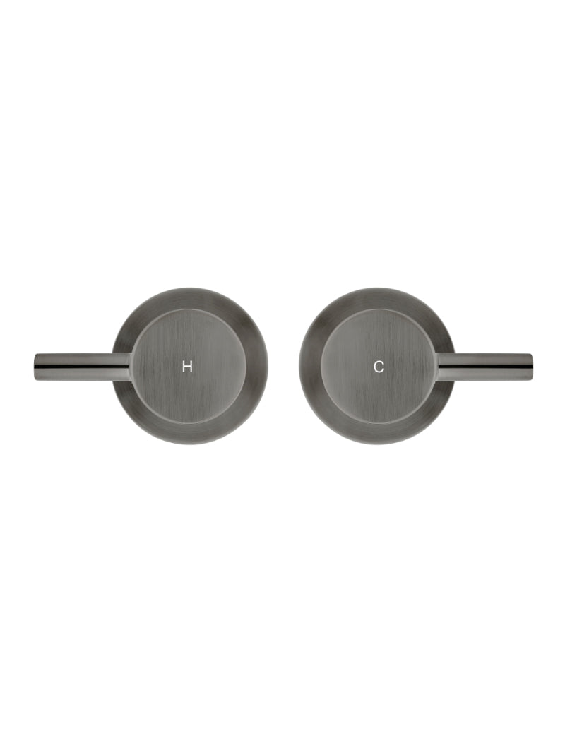 Meir Round Quarter Turn Wall Top Assemblies - Shadow Gunmetal