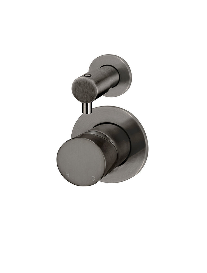 Meir Round Diverter Mixer Pinless Handle - Shadow Gunmetal