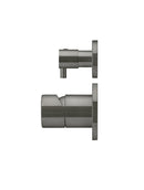 Meir Round Diverter Mixer Pinless Handle - Shadow Gunmetal