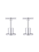 Round Cross Handle Jumper Valve Wall Top Assemblies - Polished Chrome