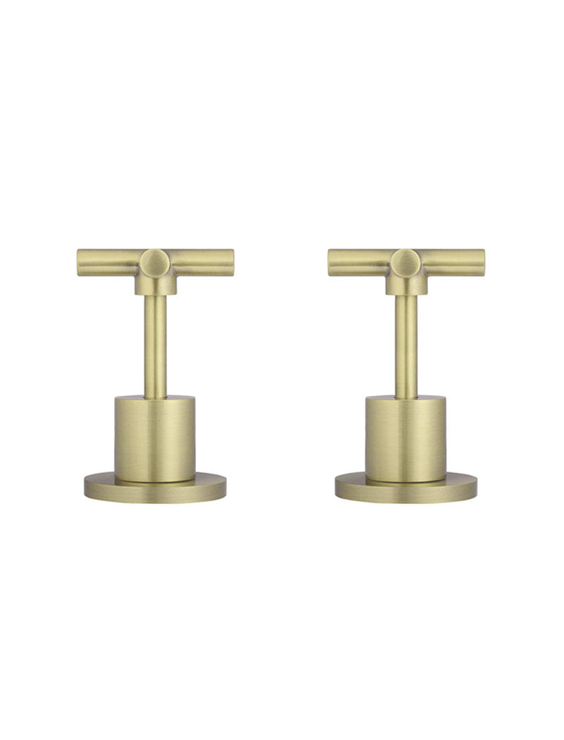 Round Cross Handle Jumper Valve Wall Top Assemblies - PVD Tiger Bronze
