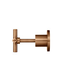 Meir Round Cross Handle Jumper Valve Wall Top Assemblies - Lustre Bronze