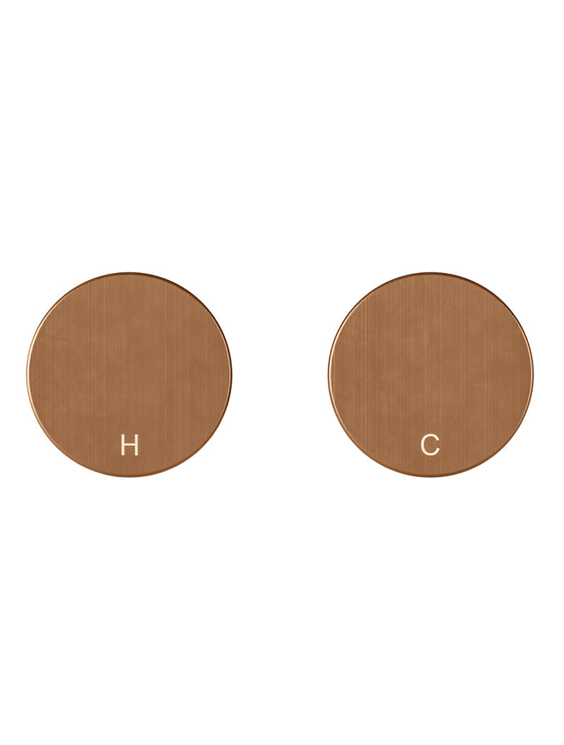 Meir Circular Wall Taps - Lustre Bronze