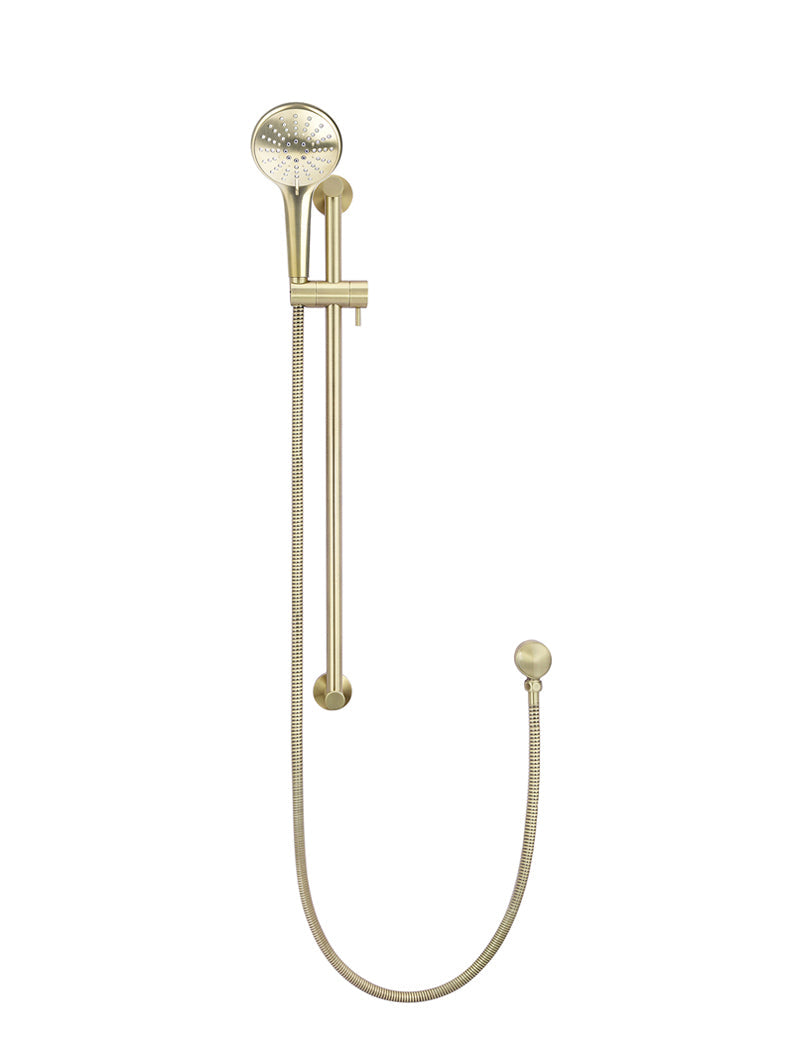 Meir Round Three Function Hand Shower on Rail Column - Tiger Bronze PVD