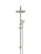 Round Combination Shower Rail 200mm Rose, Three Function Hand Shower - PVD Brushed Nickel