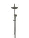 Round Combination Shower Rail 200mm Rose, Three Function Hand Shower - Shadow Gunmetal