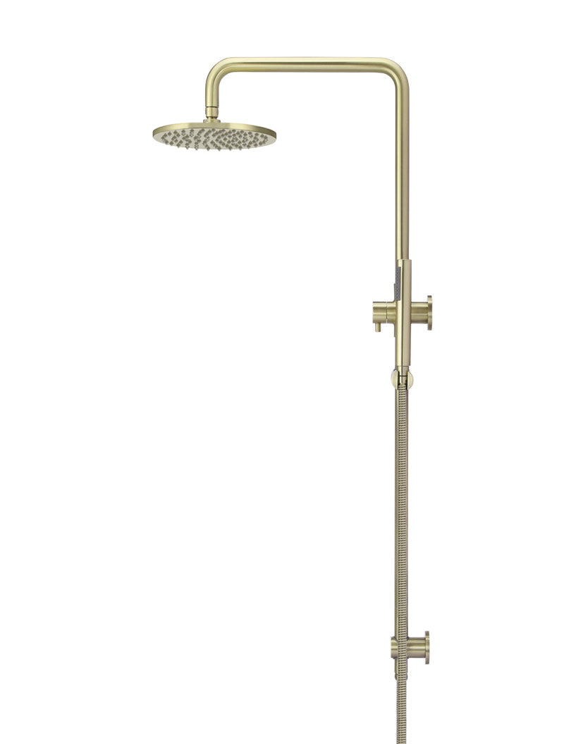 Round Combination Shower Rail, 200mm Rose, Single Function Hand Shower - PVD Tiger Bronze
