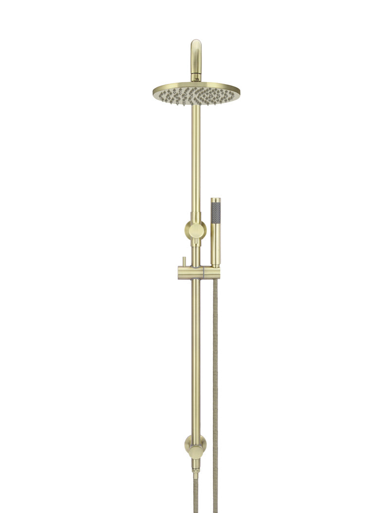 Round Combination Shower Rail, 200mm Rose, Single Function Hand Shower - PVD Tiger Bronze