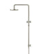 Round Combination Shower Rail, 200mm Rose, Single Function Hand Shower - PVD Brushed Nickel