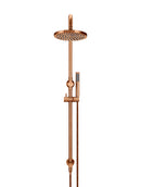 Meir Round Combination Shower Rail, 200mm Rose, Single Function Hand Shower - Lustre Bronze