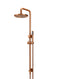 Meir Round Combination Shower Rail, 200mm Rose, Single Function Hand Shower - Lustre Bronze