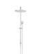 Round Combination Shower Rail 300mm Rose, Three Function Hand Shower - Polished Chrome