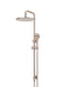 Round Combination Shower Rail 300mm Rose, Three Function Hand Shower - Champagne