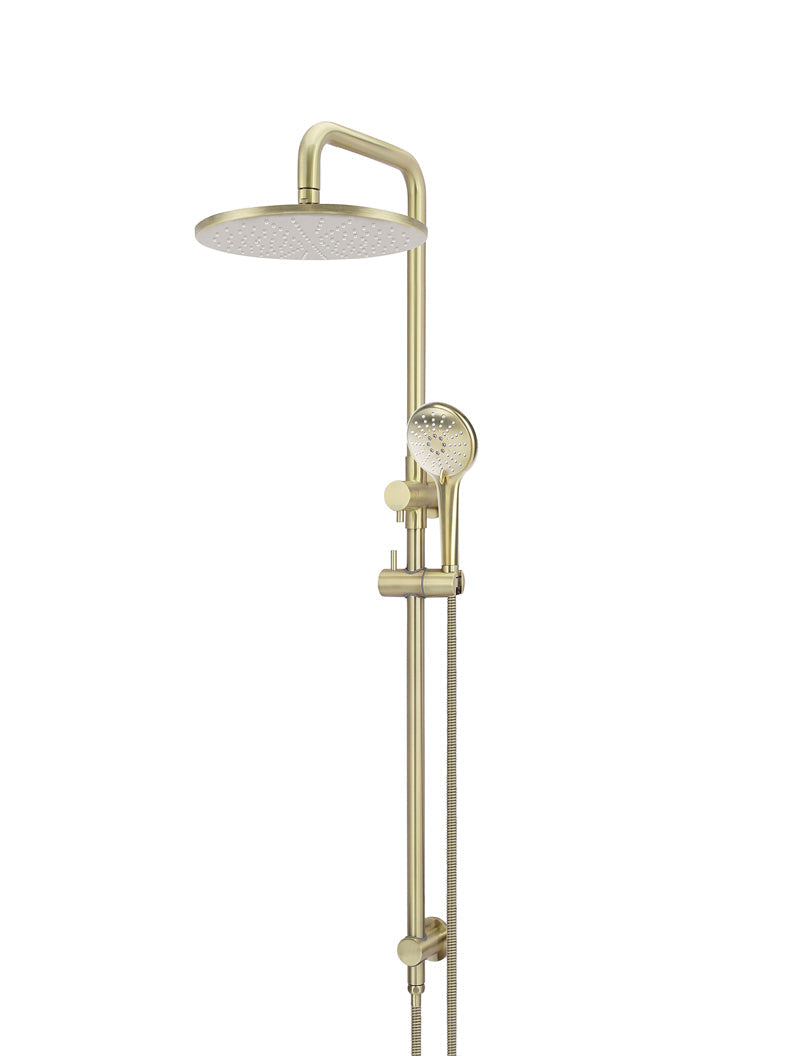Round Combination Shower Rail 300mm Rose, Three Function Hand Shower - PVD Tiger Bronze