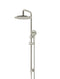 Round Combination Shower Rail 300mm Rose, Three Function Hand Shower - PVD Brushed Nickel