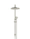 Round Combination Shower Rail 300mm Rose, Three Function Hand Shower - PVD Brushed Nickel