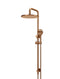 Meir Round Combination Shower Rail 300mm Rose, Three Function Hand Shower - Lustre Bronze