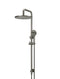 Round Combination Shower Rail 300mm Rose, Three Function Hand Shower - Shadow Gunmetal