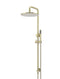 Round Combination Shower Rail, 300mm Rose, Single Function Hand Shower - PVD Tiger Bronze