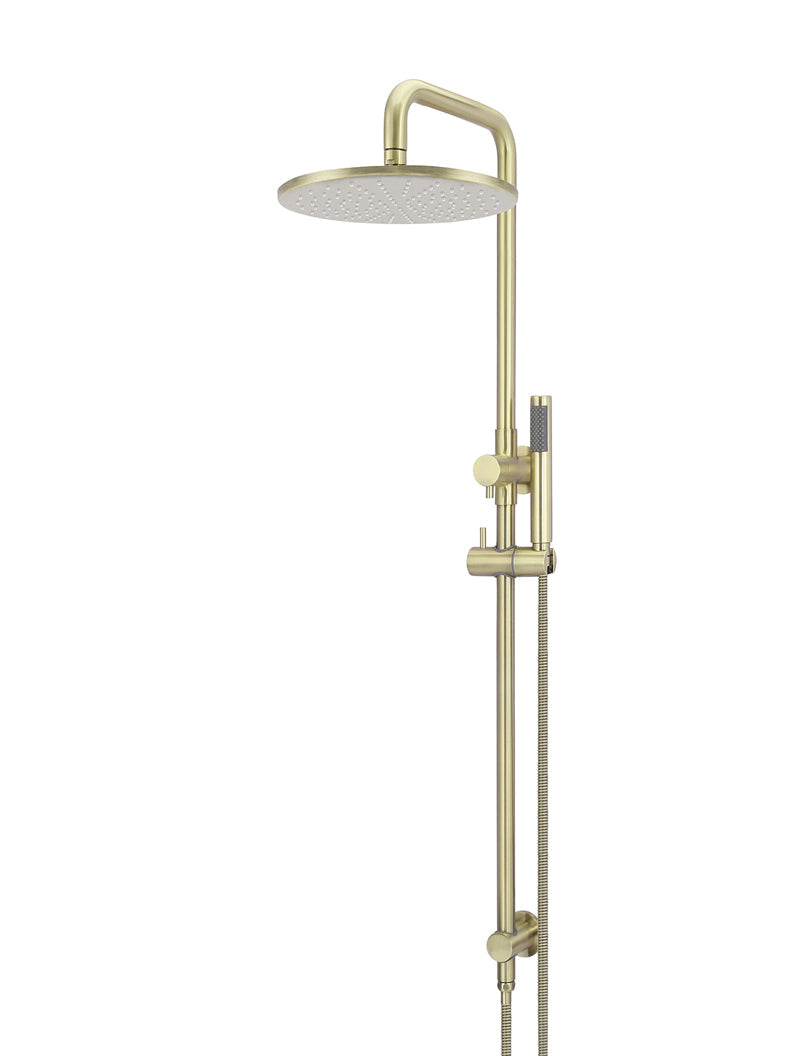 Round Combination Shower Rail, 300mm Rose, Single Function Hand Shower - PVD Tiger Bronze