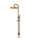 Meir Round Combination Shower Rail, 300mm Rose, Single Function Hand Shower - Lustre Bronze
