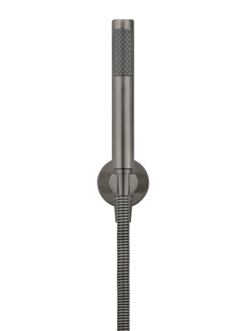 Round Hand Shower on Fixed Bracket - Shadow Gunmetal