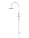 Meir Round Gooseneck Shower Set with 200mm rose, Three-Function Hand Shower - Polished Chrome