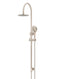 Round Gooseneck Shower Set with 200mm rose, Three-Function Hand Shower - Champagne