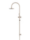 Meir Round Gooseneck Shower Set with 200mm rose, Three-Function Hand Shower - Champagne
