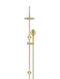 Meir Round Gooseneck Shower Set with 200mm rose, Three-Function Hand Shower - Tiger Bronze