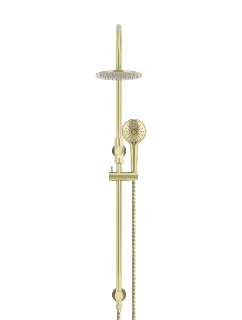 Round Gooseneck Shower Set with 200mm rose, Three-Function Hand Shower - Tiger Bronze
