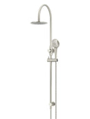 Meir Round Gooseneck Shower Set with 200mm rose, Three-Function Hand Shower - PVD Brushed Nickel
