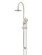 Round Gooseneck Shower Set with 200mm rose, Three-Function Hand Shower - PVD Brushed Nickel