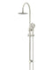 Meir Round Gooseneck Shower Set with 200mm rose, Three-Function Hand Shower - PVD Brushed Nickel