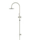 Meir Round Gooseneck Shower Set with 200mm rose, Three-Function Hand Shower - PVD Brushed Nickel